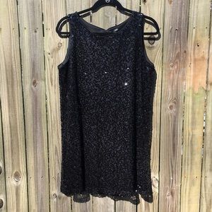 H&M Black Sequin Shift Dress